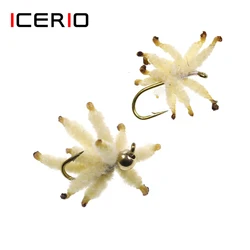 ICERIO 8 Uds. Cebo de gusano de racimo de gusanos blancos para trucha carpa perca pesca mosca insecto señuelos