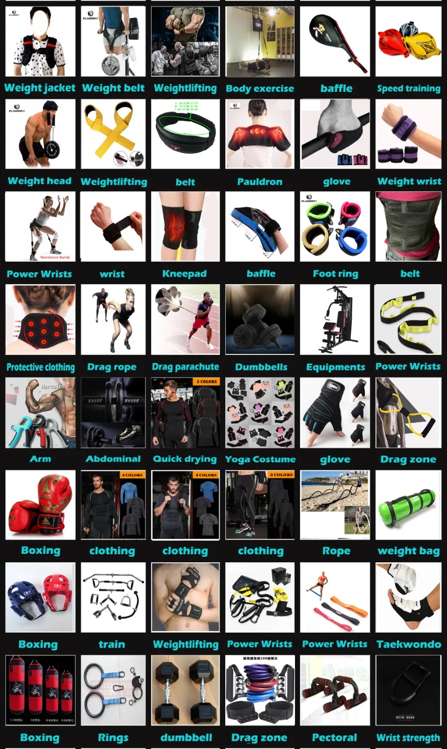 Guantes de levantamiento de pesas para hombre y mujer, mancuernas para gimnasio, correa de agarre, mancuernas, Mancuernas - imagen 5