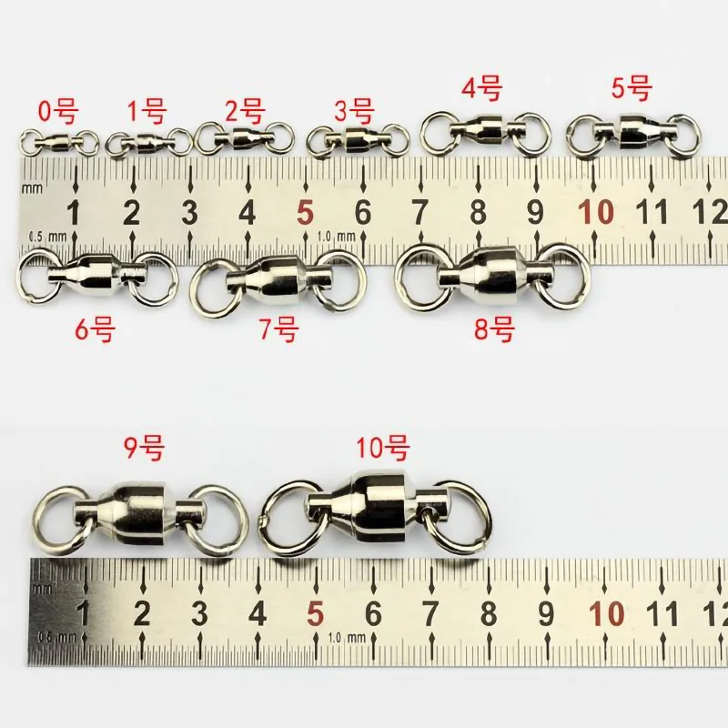 Conector de pesca de 10 piezas, anillo de conexión de cobre de aleación de rodamiento de 8 anillos - imagen 3