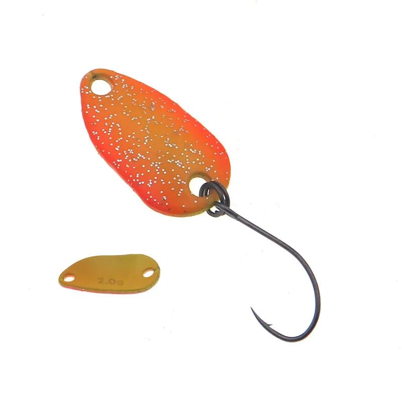 Señuelo de cuchara de pesca de metal, cebos duros para perca, cuchara de trucha, cebo de púas, corriente colorida, cobre, 2,0 g, 23 mm - imagen 2