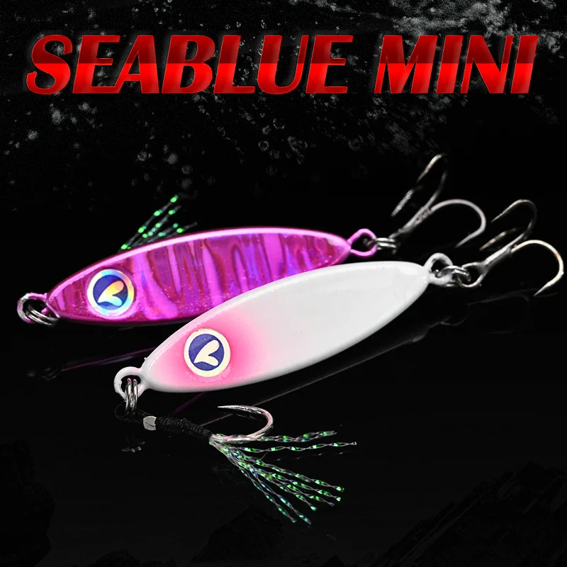 ALLBLUE SEABLUE Mini cuchara de plantilla de Metal 6g 10g cebo Artificial señuelo de pesca Shore Micro Jigging aparejos de lubina súper duros - imagen 2
