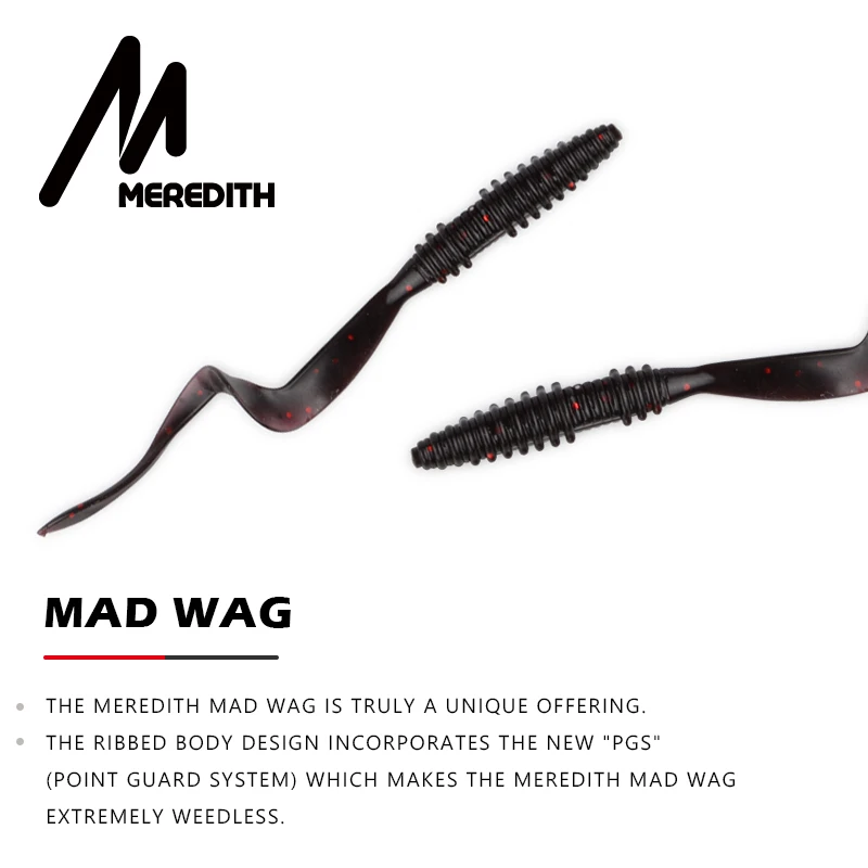 Meredith Mad Wag-Mini señuelos artificiales de silicona, cebos blandos de pesca, 5cm, 0,6g, 20/piezas - imagen 2