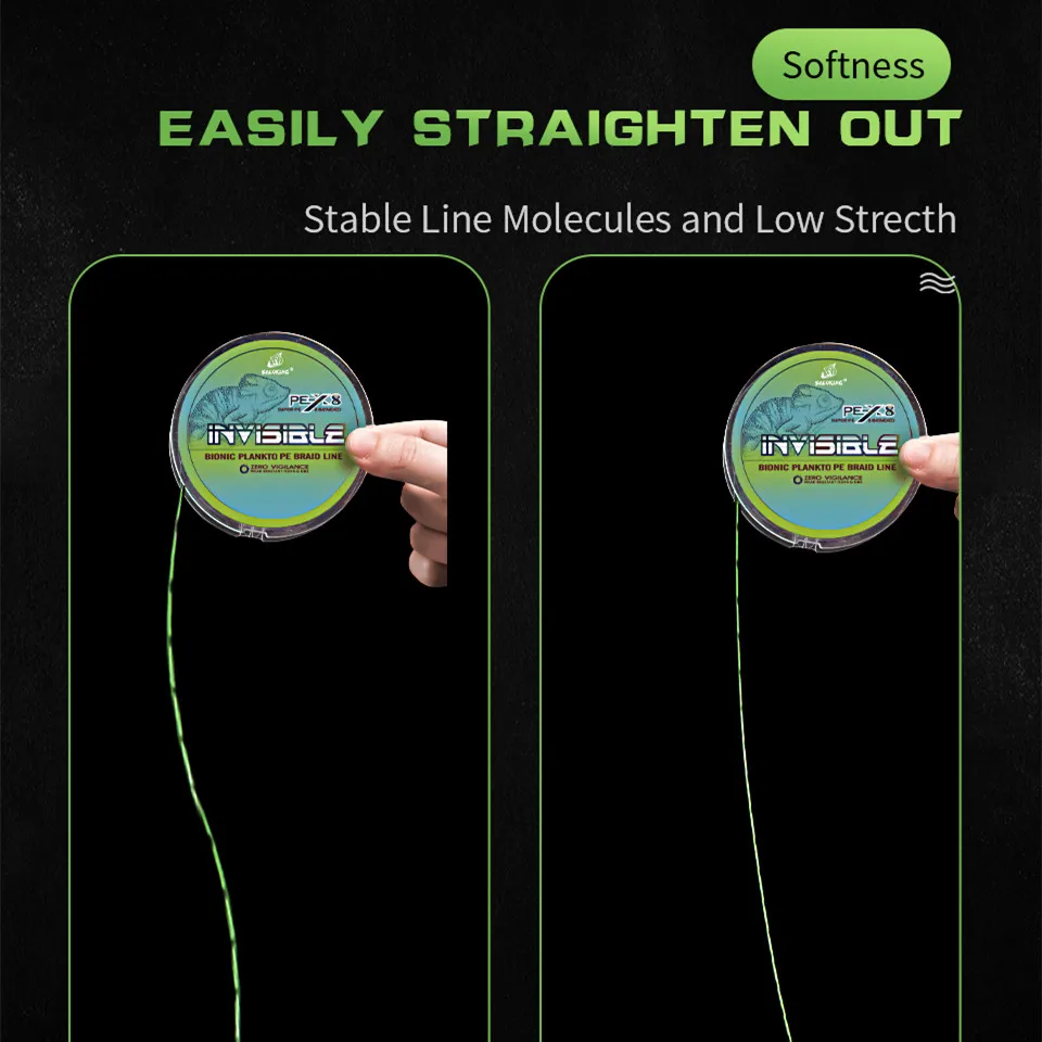 Línea de pesca de PE trenzada SOLOKING de 100M, línea de pesca manchada de PE de 8 hebras, línea de pesca antiabrasión multifilamento súper fuerte - imagen 5