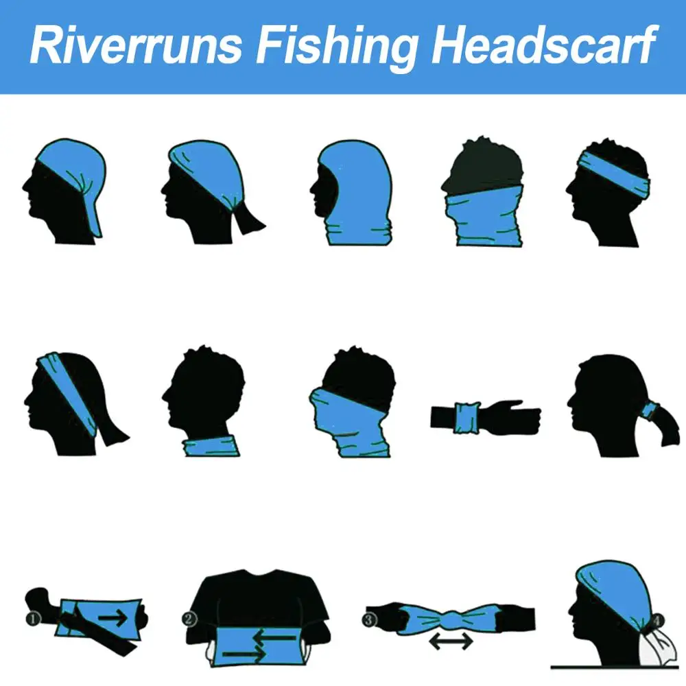 Riverruns-pañuelo para la cabeza con protección solar anti-uv para hombre y mujer, bufanda multifuncional para pesca, senderismo y ciclismo, UPF 50 + - imagen 5
