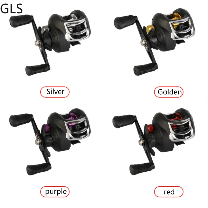 Rueda de pesca de arrastre máximo de 8kg, carrete de Baitcasting 7,2: 1 18 + 1BB, carrete de Metal rojo/azul/plateado/dorado/púrpura, accesorios de pesca - imagen 5