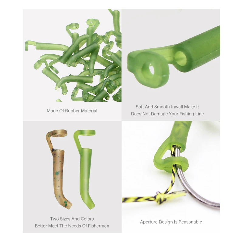 Accesorios de pesca de carpa, manguitos de anzuelo listos para d-rig, alineador de línea, aparejos de Terminal Zig rig, conectar Boilies Pop-Up, 20 Uds. - imagen 3