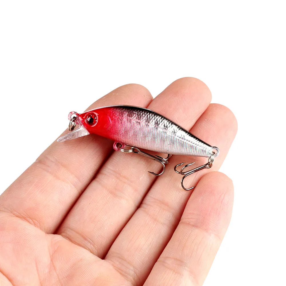 Señuelo de Pesca duro japonés, 55mm, 3g, pececillo que se hunde, Wobbler, Peche, manivela Artificial, perca, Lucio, salmón, trucha, 1 unidad - imagen 3