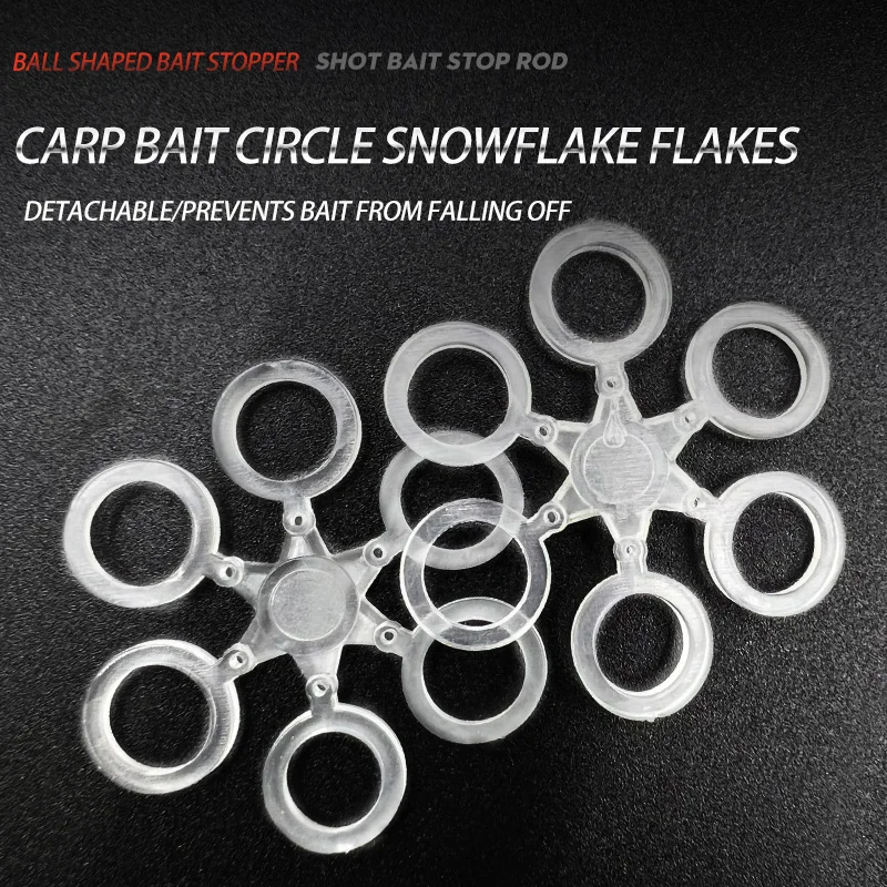 50 Uds. Aparejo de cebo de carpa, pellets de pesca de carpa transparentes, bandas de cebo, anillos de goma, cebos, herramientas de pesca Boilie Stop - imagen 2