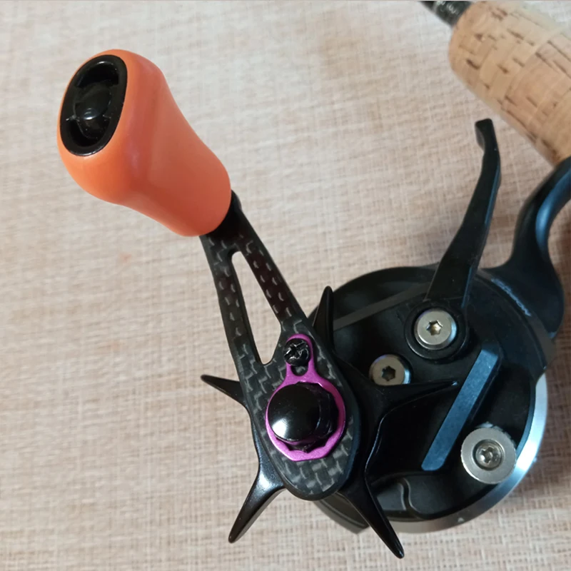 Kawa-mango de carrete de pesca con mango de fibra de carbono, longitud de balancín de pesca en hielo, tamaño del agujero de 62mm, 8x5 y 7x4mm, traje Ab/Dai/shim DIY, 1 ud. - imagen 5