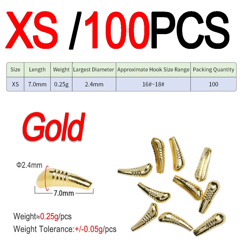 S 100pcs Gold