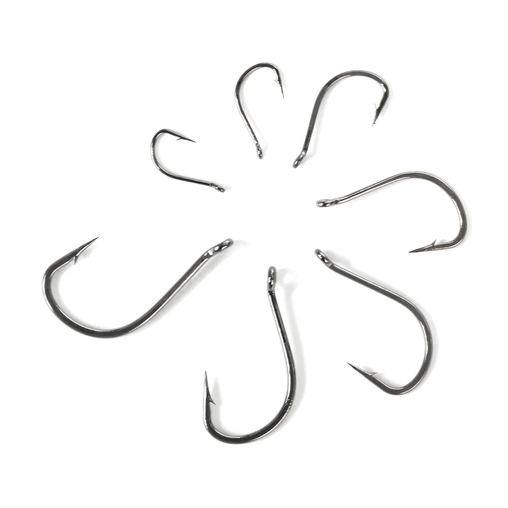 Anzuelo de pesca circular de LS-3614F, anzuelos de pesca de carpa con púas de acero inoxidable y alto contenido de carbono, con revestimiento de calamar en agua salada - imagen 5