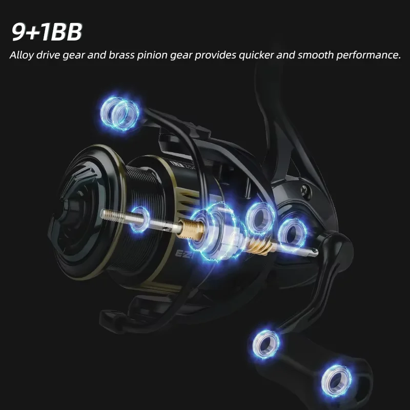 MEREDITH MINYUE carrete giratorio de fibra de carbono 9 + 1 BB rodamiento de acero inoxidable carrete de pesca impermeable para agua dulce y salada - imagen 3