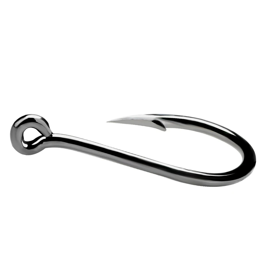 FTK-anzuelo de Pesca de Mar curvado redondo, anzuelo de púas con anillo, de acero al carbono, 3/0 #-2/0 #50 piezas 1 #-10 #100 piezas - imagen 5