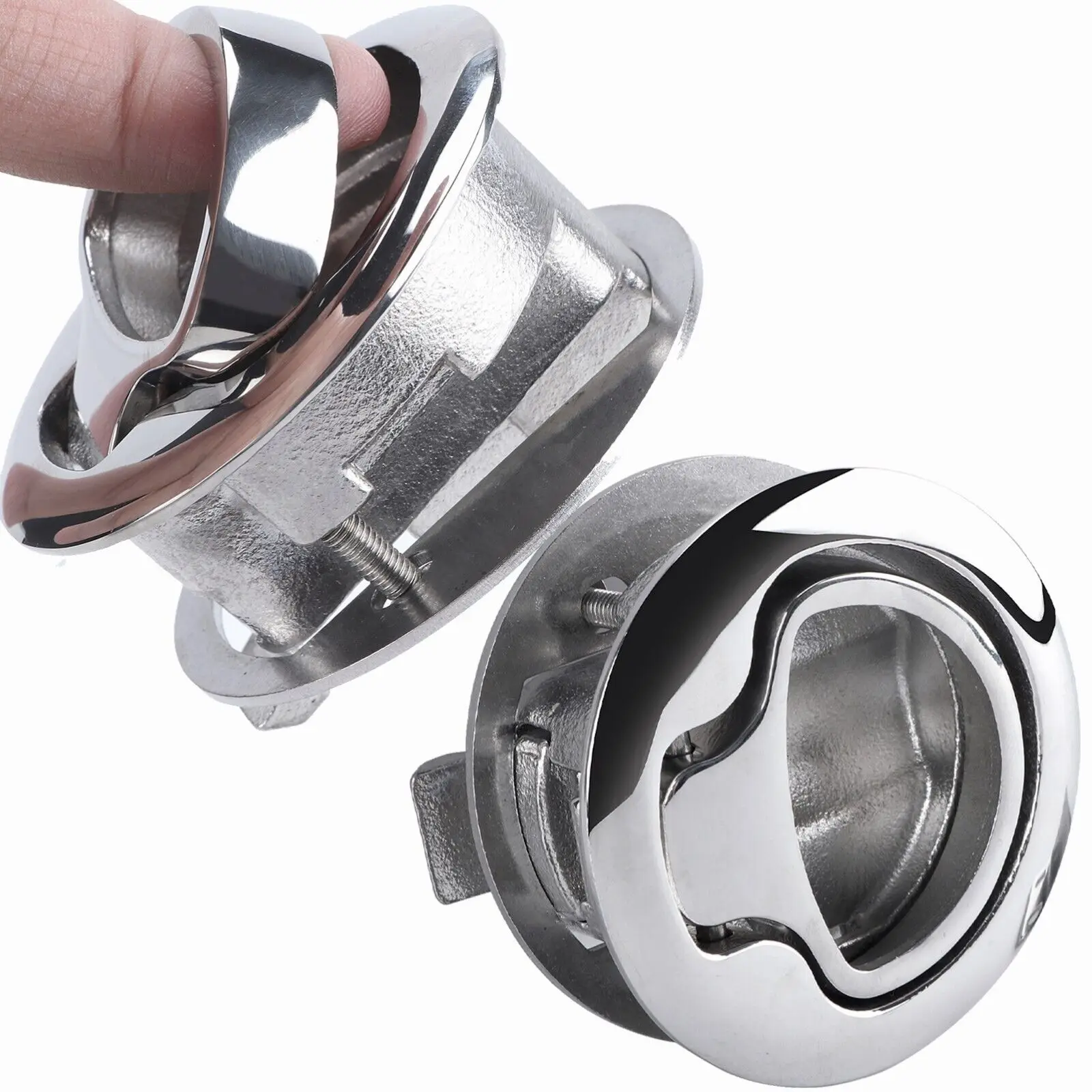 Accesorios de piezas de barco, Pestillos de suelo de 2 pulgadas, manija de elevación de bloqueo giratorio, acero inoxidable marino, un par