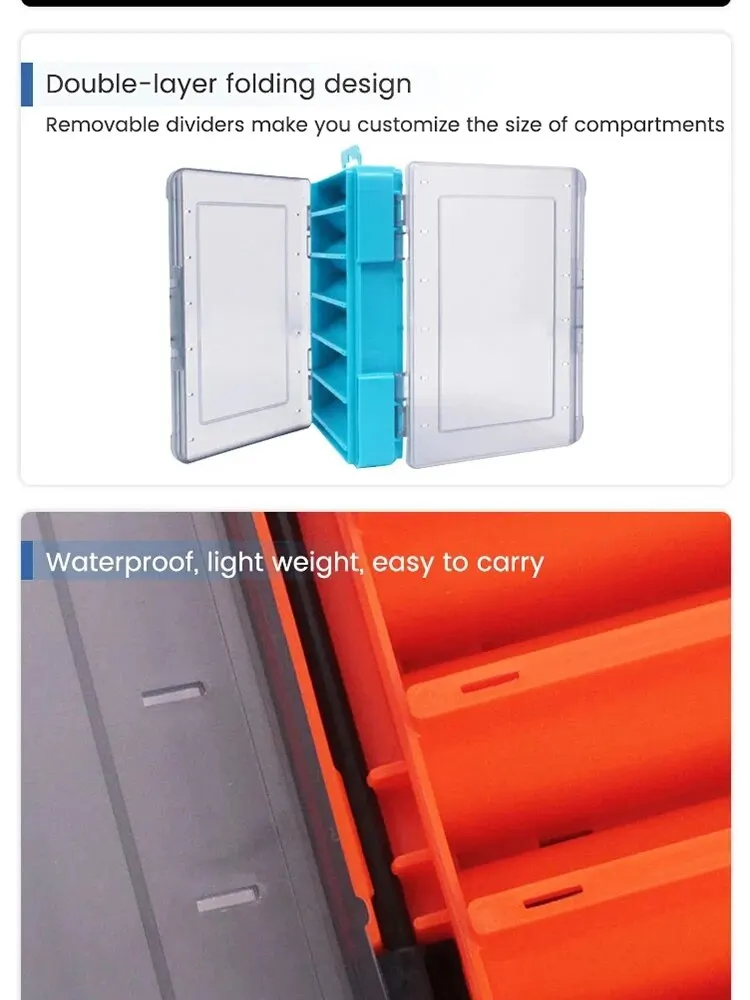 BURLE Caja de accesorios de pesca Tamaño U Caja de madera para camarones Caja de cebo Caja de almacenamiento VIB Minobo Escalada Transparente - imagen 3