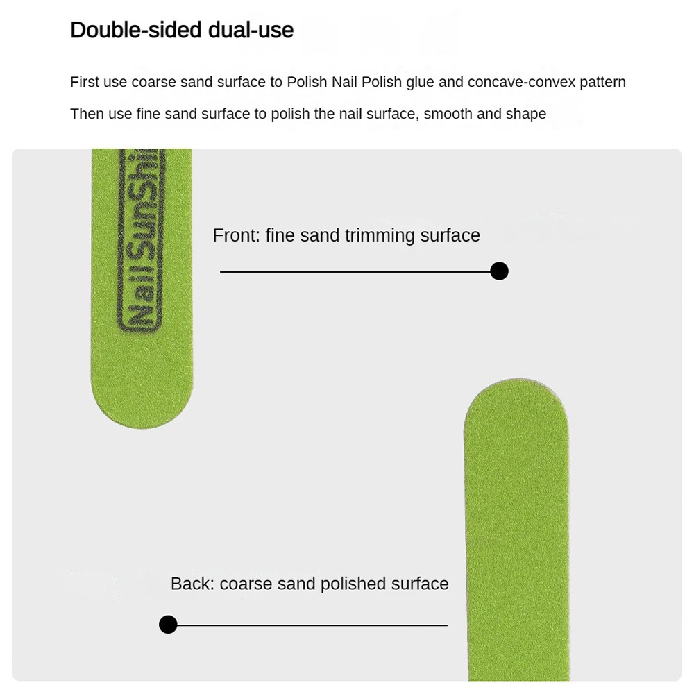 Limas de uñas de doble cara gruesa, pulidor de media luna, 100/180 rombos, herramienta para manicura y pedicura - imagen 4