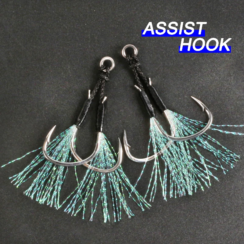 OBSESSION-anzuelo de Pesca doble de acero con alto contenido de carbono, accesorios para señuelos de Metal, 1/0, 2/0, 10 unidades - imagen 3