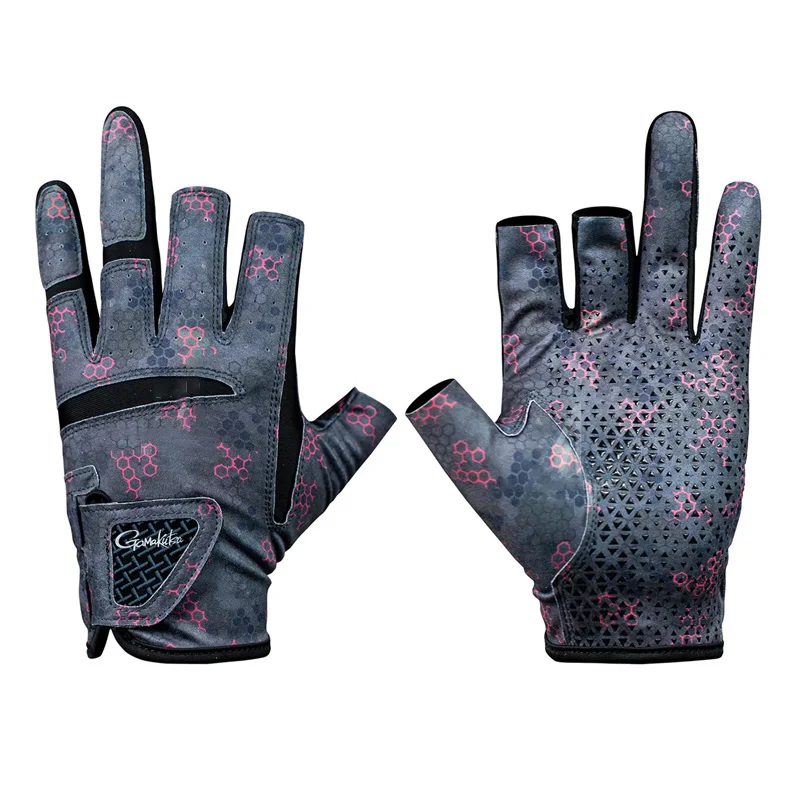 Guantes de pesca Gamakatsu antideslizantes – Corte 3 dedos para mosca
