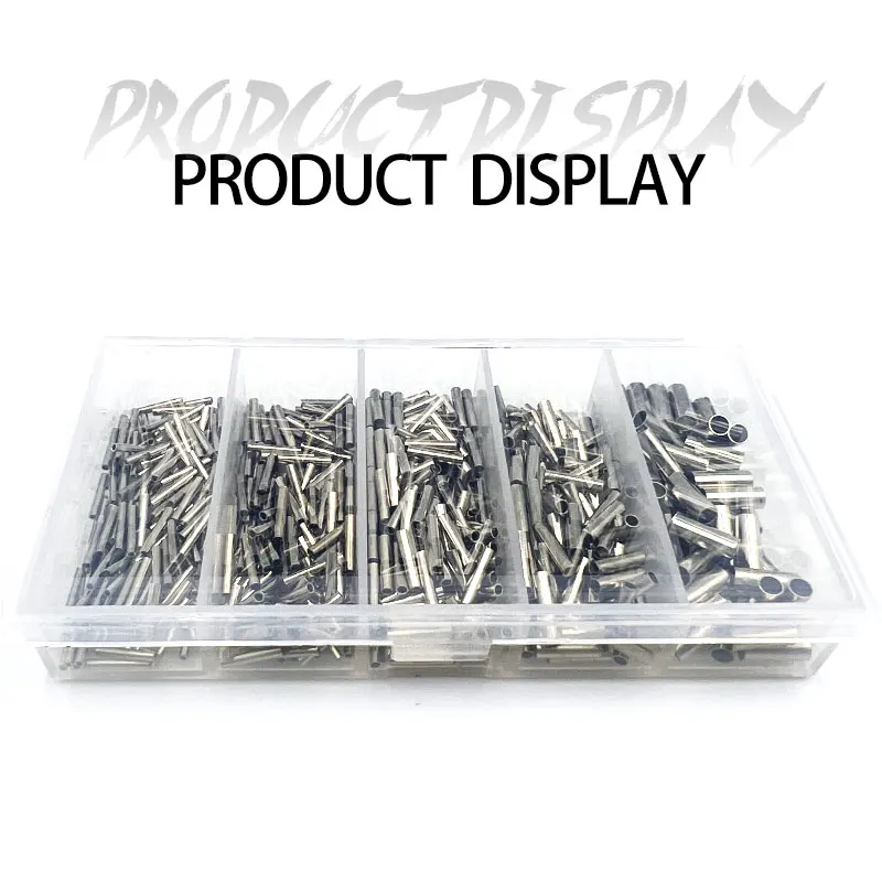 Kit de manguitos de prensado de un solo barril de cobre, manga de bucle de prensado de cobre, Kit de conector de tubo de cuerda de alambre de línea de pesca, 600 piezas - imagen 5