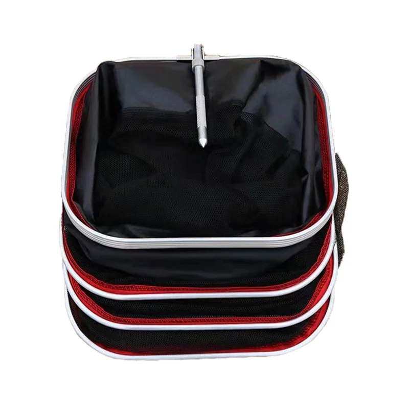 Jaula de pesca plegable Lawaia con bolsa, malla densa pegada, pesca en el campo, protección de pesca de secado rápido, jaula de pesca de boca cuadrada - imagen 5