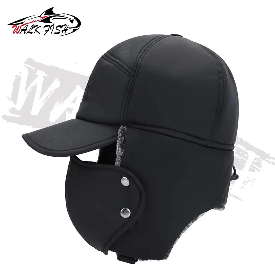 WALK FISH-Gorra de ciclismo Lei Feng, gorro de otoño e invierno para hombres mayores de mediana edad, mantiene el calor, tejido de lana grueso, resistente al viento, impermeable - imagen 4