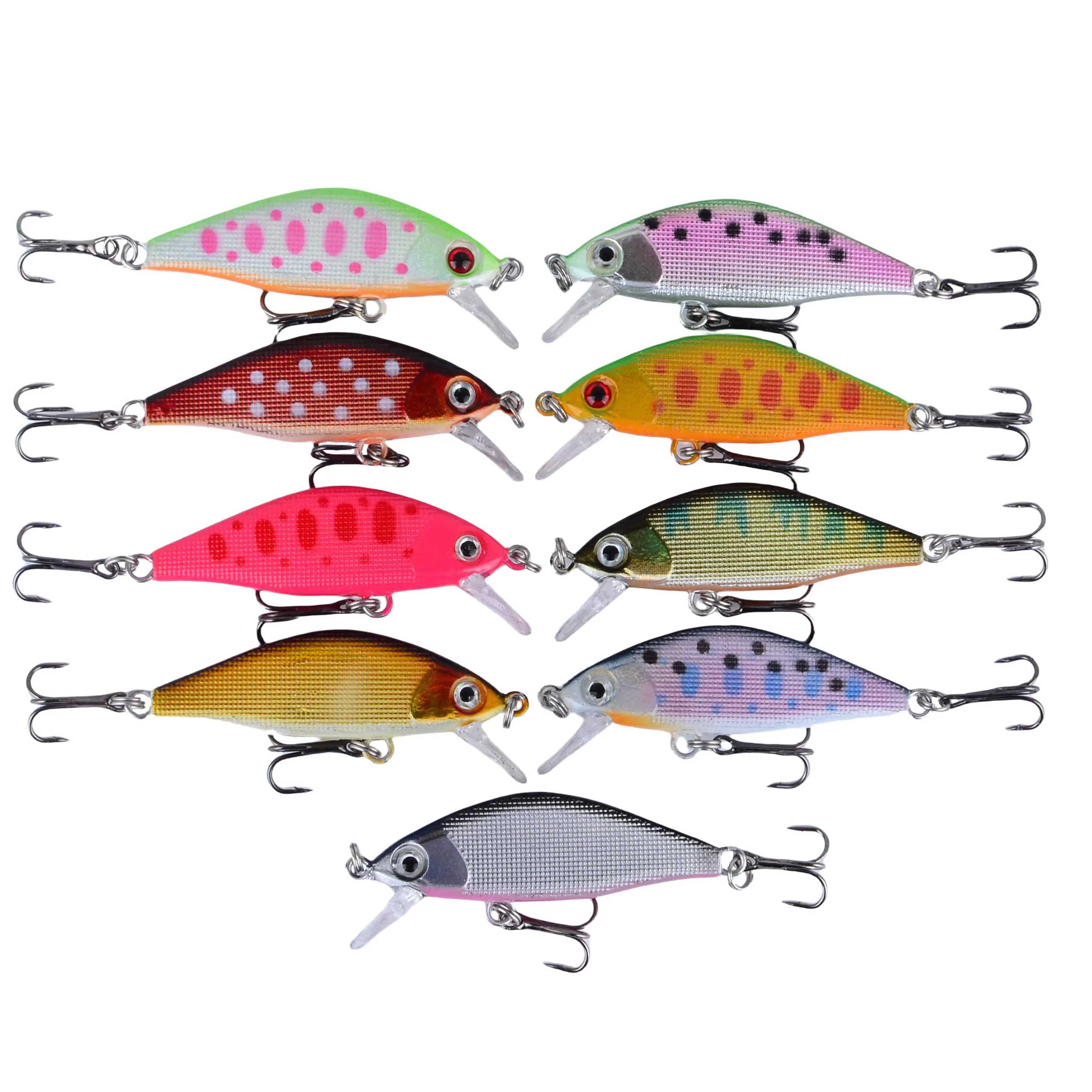 Señuelo de Pesca duro, pececillo que se hunde, cebo Artificial para perca, Lucio, salmón, trucha, 9 Uds. - imagen 4