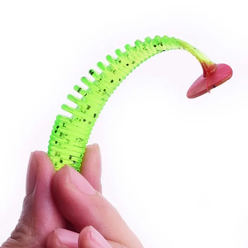 10 Uds Jigging Wobbler gusano cebo suave 7,5 cm 2,8g Shad señuelo de pesca cebos de goma artificiales Minnow carpa trucha Señuelos de pesca - imagen 3