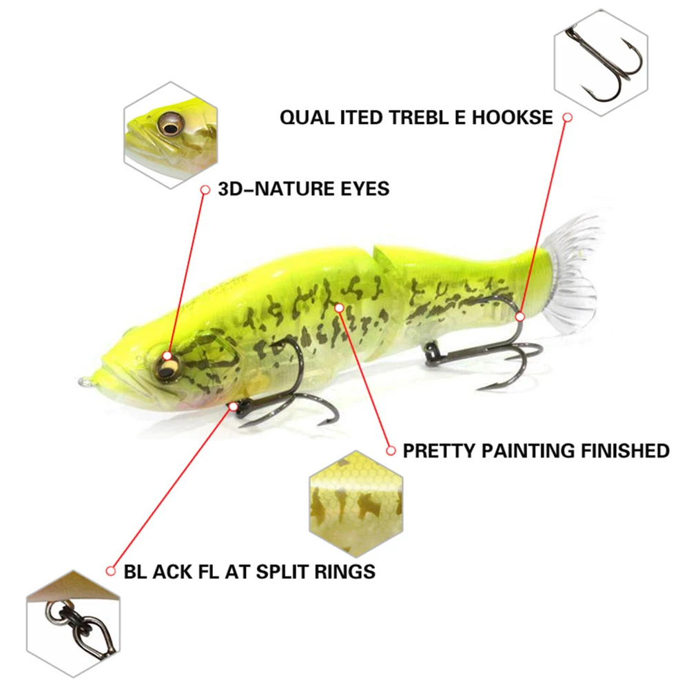 Señuelos de Pesca de hundimiento lento, Swimbait Wobbler, cebo duro Artificial, accesorios de pesca de lubina DJY100, 13,5 cm, 28g - imagen 5
