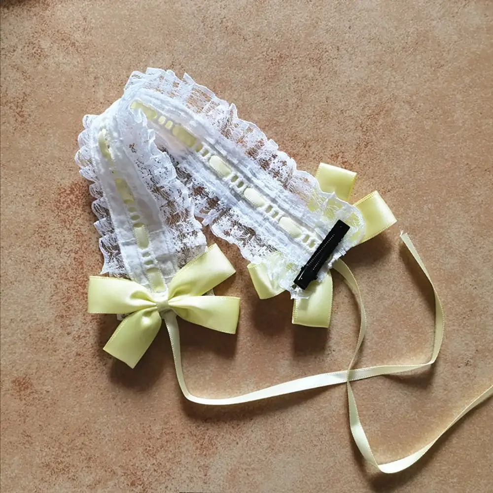 Diadema creativa Multicolor de Lolita con Clips, accesorios para el cabello, cinta con lazo, diadema de encaje dulce bonita de Lolita para mujer - imagen 3