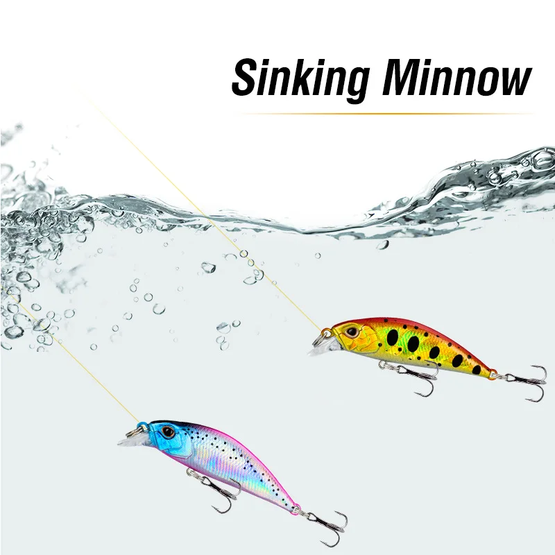 4,5 cm 5g hundimiento Minnow Wobbler Señuelos de Pesca Jerkbait cebo perca Pesca Mini Wobblers Señuelos de Pesca cebo Artificial duro profundo - imagen 4