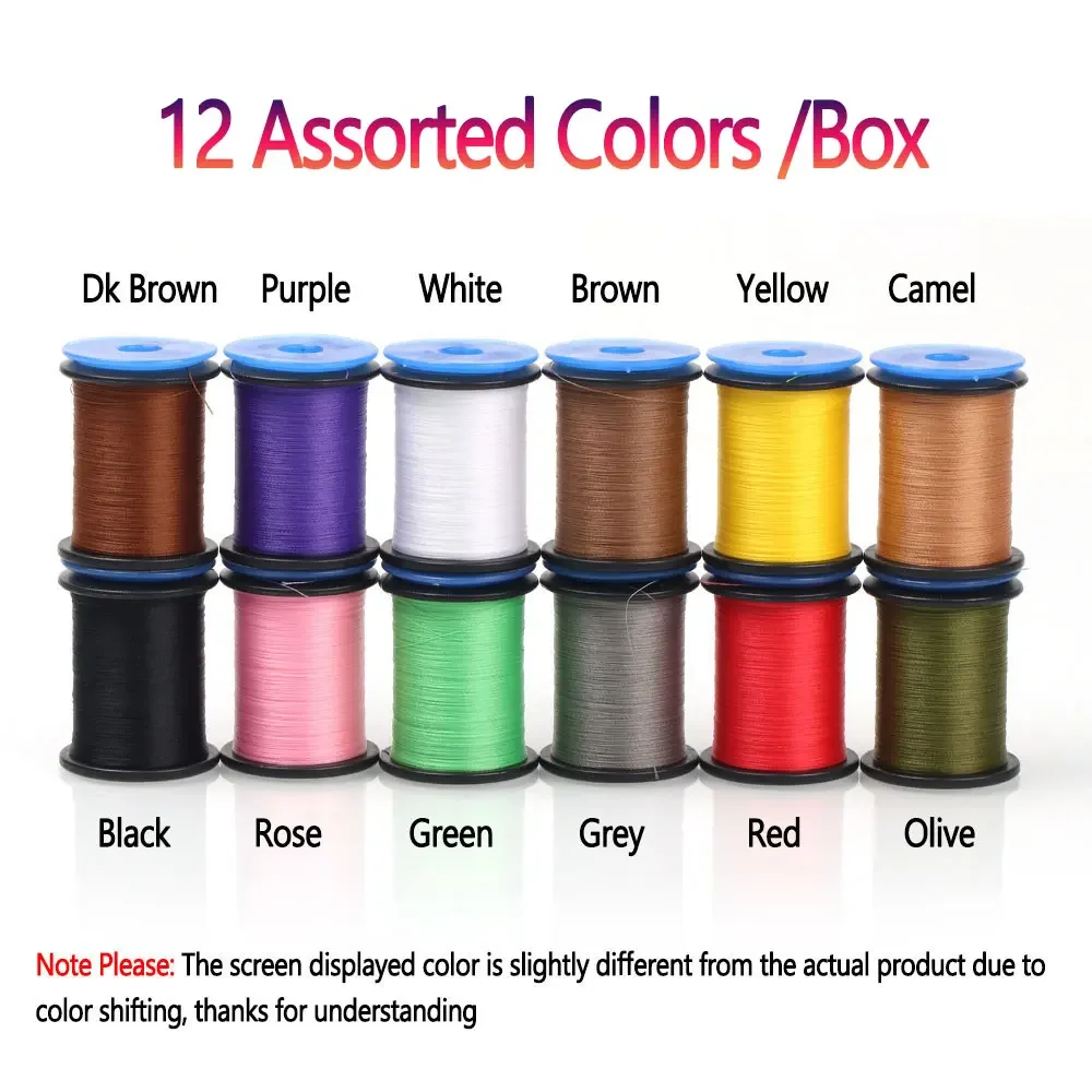 Bimoo-hilo trenzado para atar moscas, línea de alta resistencia, 12 piezas, colores surtidos, 8/0 - imagen 5