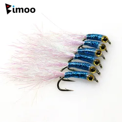 Bimoo Minnow Streamer Epoxi - Azul Flash Gliss cuerpo hielo señuelo