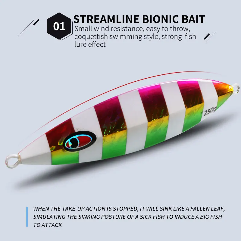 OBSESSION J90 150g 200g 250g agua salada cuchara de hundimiento lento Metal Jigging Rock Pike señuelo de pesca Artificial mar pesca Jig Bait - imagen 4