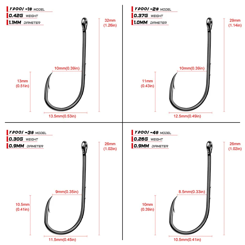 20 piezas anzuelos de pesca afilados de acero al carbono con púas, adecuados para camarones, lombriz, señuelo suave, anzuelos de larva para pesca en la playa - imagen 4