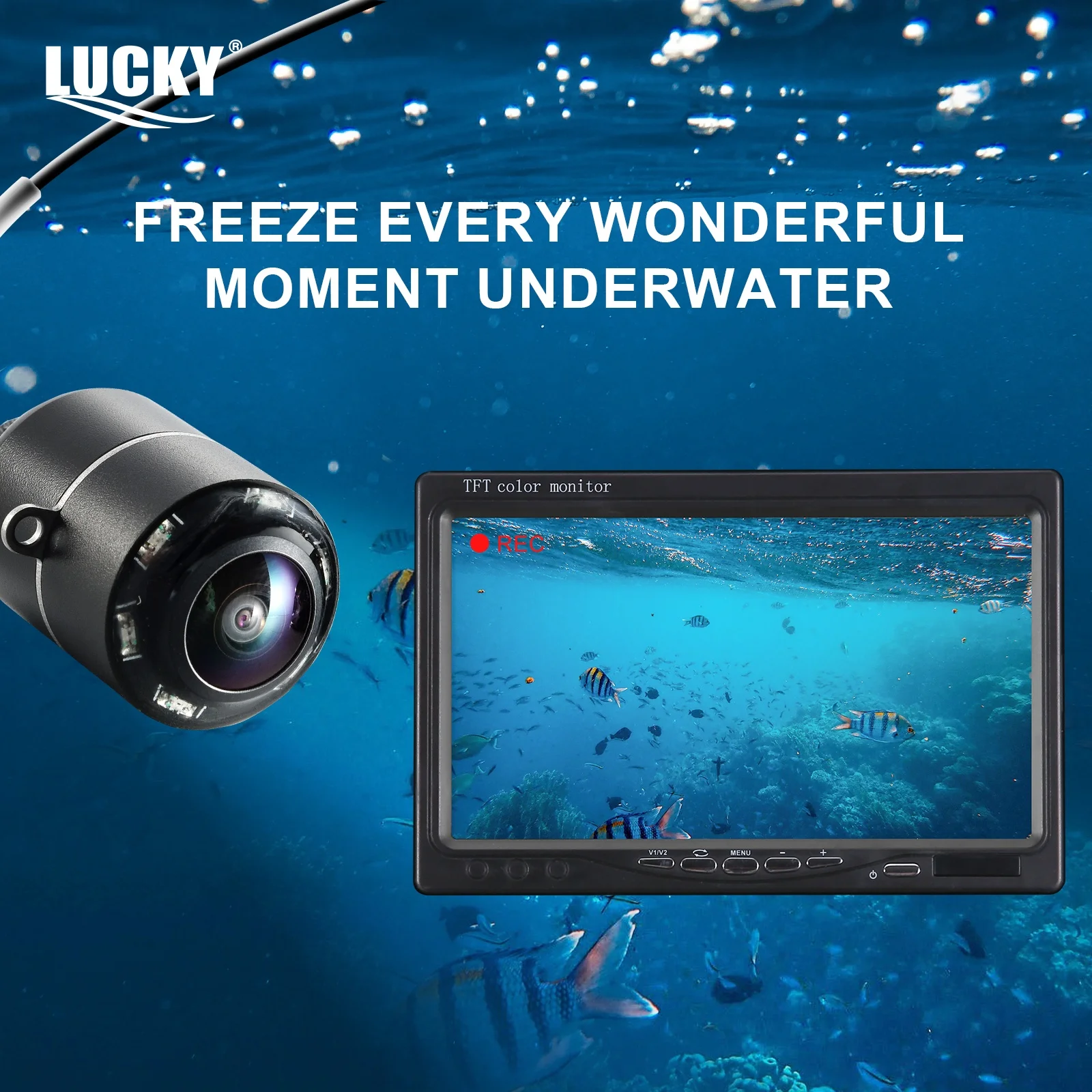 LUCKYLAKER-Kit de cámara buscador de peces, Monitor LCD, pesca en hielo subacuática de invierno, cámara de pesca submarina de 7 pulgadas - imagen 4
