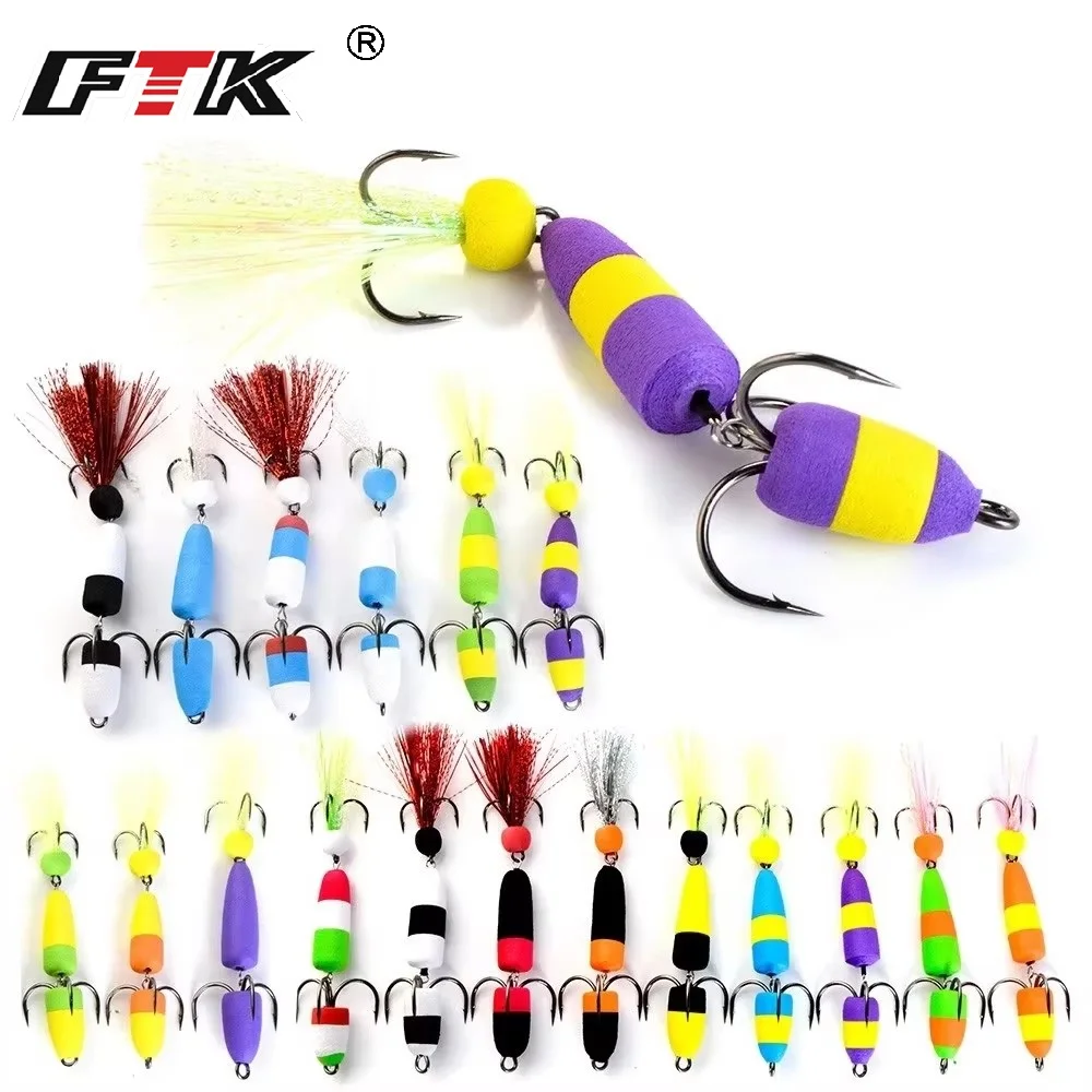 FTK MANDULA-señuelo de pesca de insectos, cebos artificiales de espuma, multisegmentos, señuelo suave, Swimbait, accesorios de pesca de lubina