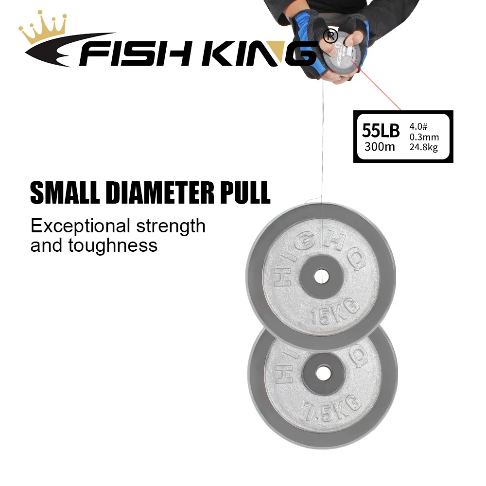 FISH KING-sedal de pesca de 100M, 9 hebras, 20LB-100LB, Multicolor, espiral inversa, multifilamento, fuerte, trenzado para carpa - imagen 4