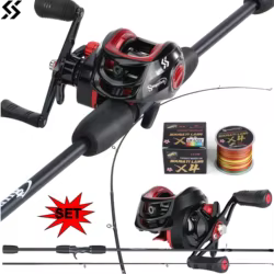 Caña y Carrete Sougayilang Carbono – Combo Spinning 7.2:1 Línea 4 trenzas