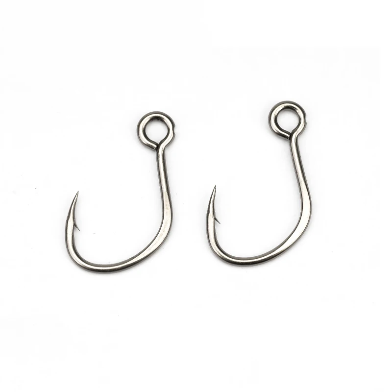 Nuevo 10 Uds señuelo de pesca anzuelo de repuesto 5X fortalece individual 33 anzuelos en línea ojo grande tamaño 1 2 4 aparejos de acero alto en carbono - imagen 2