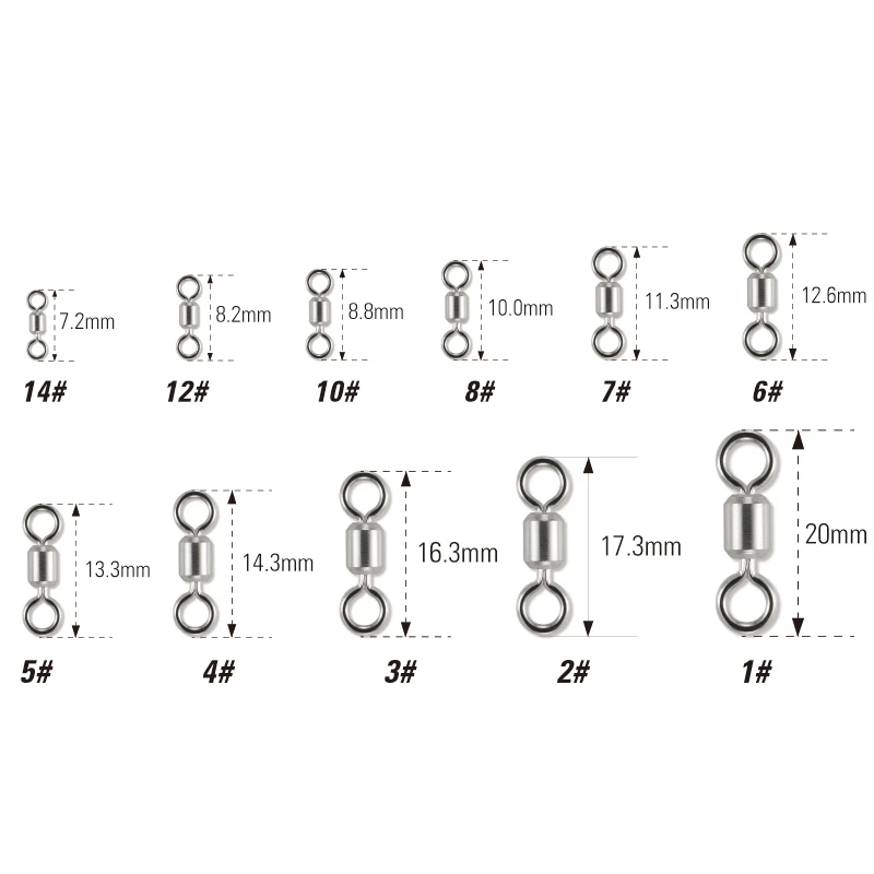 LUREHOLIC 50 Uds SS304 giratorio de acero inoxidable súper fuerte capacidad excepcional de rodamiento 8 formas conectar señuelo pesca - imagen 3