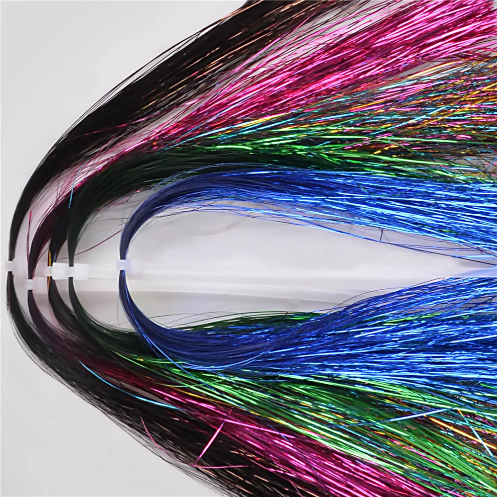 Material de atado de moscas, 10 colores, faldas de borlas holográficas de cristal, fabricación de señuelos de cebo, suministros de pesca, 10 paquetes - imagen 5