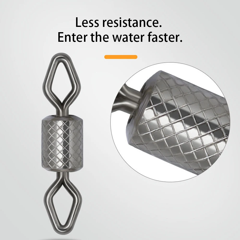 DNDYUJU 100 Uds barril de pesca giratorios patrón de diamante latón giratorio gancho de pesca conector accesorios de pesca herramientas - imagen 3