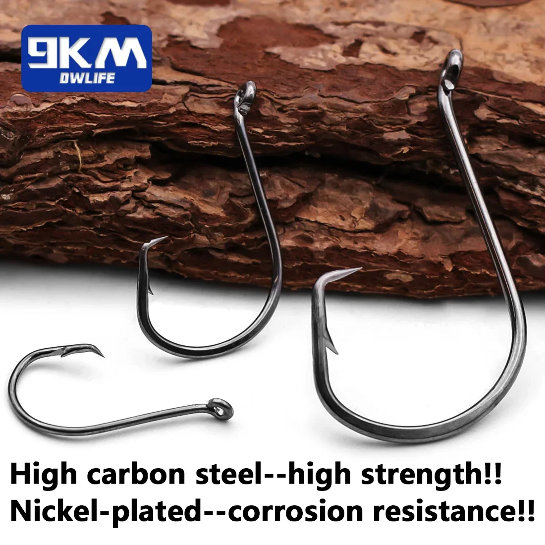 Anzuelos de pesca circulares de 9KM, 25 ~ 50 Uds., pesca de carpa compensada, cebo vivo, anzuelos de púas, bagre, lubina, pulpo, aparejos de pesca de agua salada - imagen 3