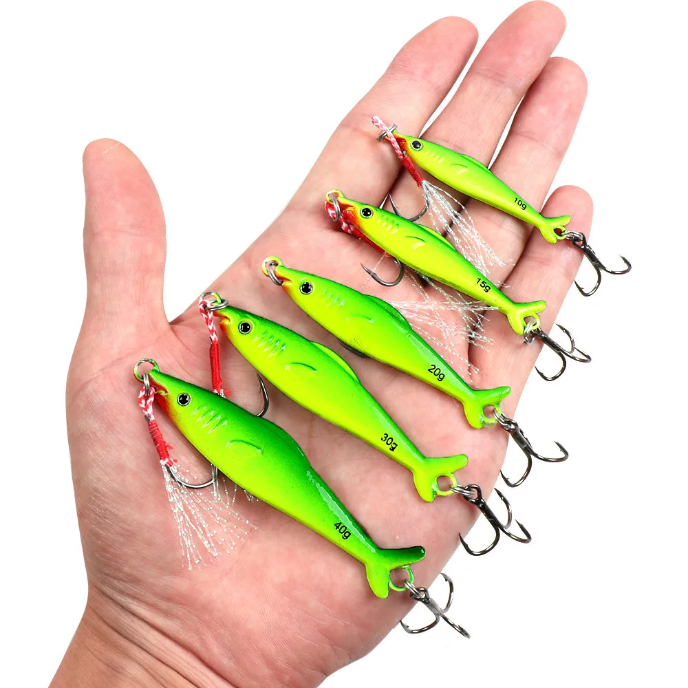 Señuelo de pesca con plantilla de Metal, cebo giratorio de cocodrilo falso, cuchara de Jigging láser, 10g, 15g, 20g, 30g, 40g - imagen 4