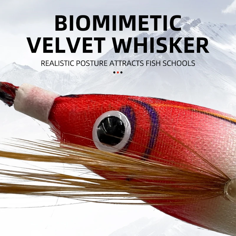 5 unids/bolsa, cebo de camarón Horizontal que brilla en la oscuridad, cebo de camarón de vientre redondo, anzuelo de calamar de simulación, señuelo de camarón de madera, cebo de pesca de mar - imagen 2