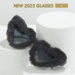 Gafas de sol polarizadas UV400 para mujer – Diseño corazón felpa