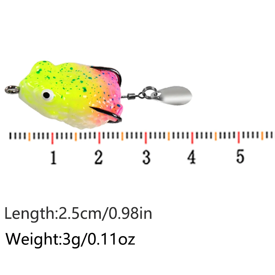 Juego de Señuelos de Pesca de rana flotante, 5 uds., lentejuelas, anzuelos dobles, cebo Artificial Swimbait para pez negro, lubina, Pike, Trolling - imagen 4