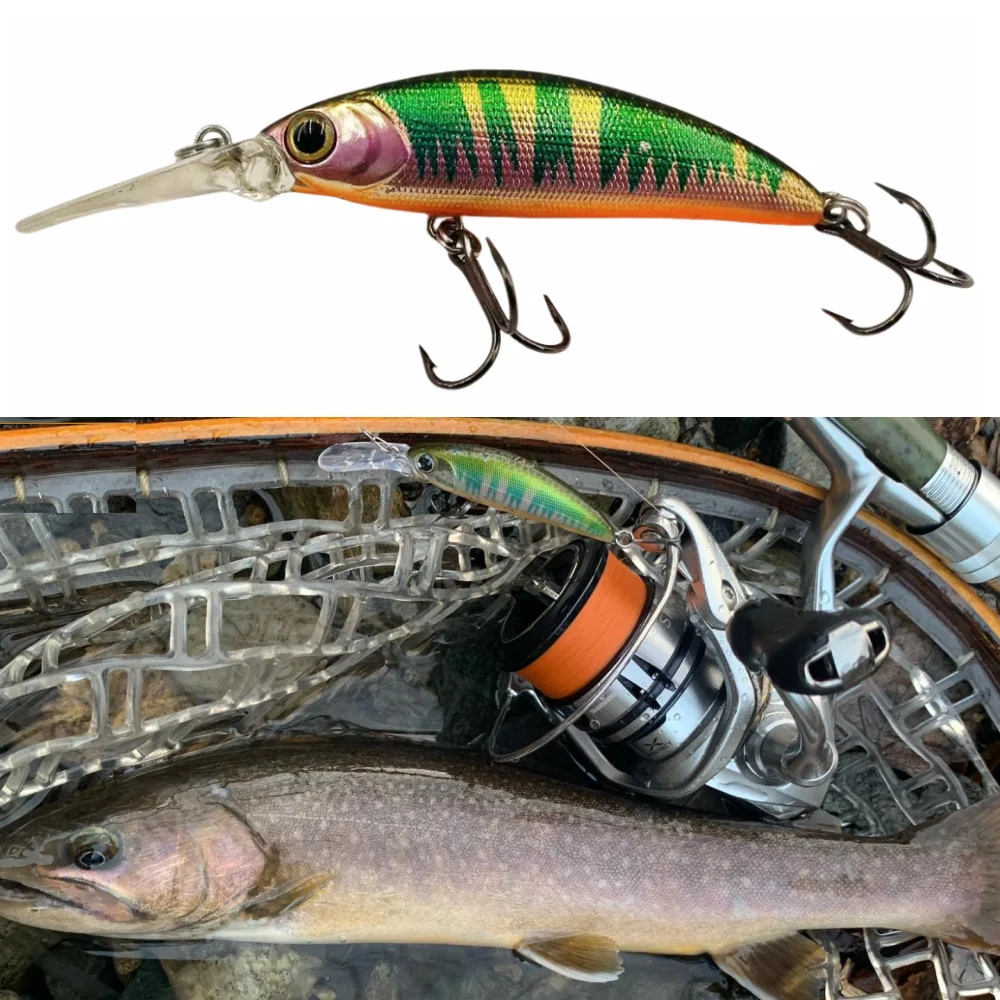 TSUYOKI trucha Minnow 50mm 5g señuelo de Pesca hundido buceo 0,8-1,5 m Ima Sukari 50SS Wobbler profundo Pesca Arco Iris trucha cebos de salmón