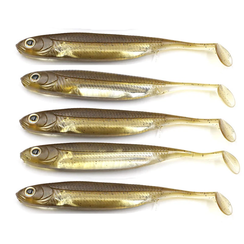 PRO BEROS 5 uds señuelo de pesca suave cebo de silicona 6g/10g Shad Wobbler artesanía pez de goma Swimbait para lubina perca Pike Zander - imagen 5