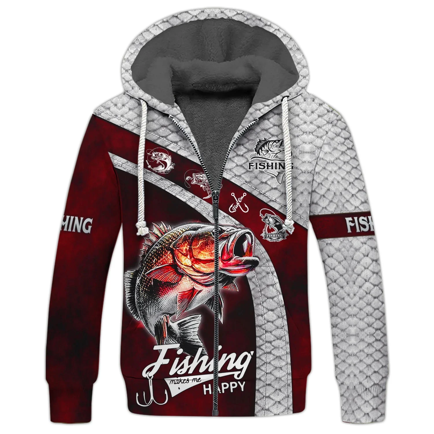 JH13 Sudadera de pesca bagre y marlín con estampado 3D - imagen 4